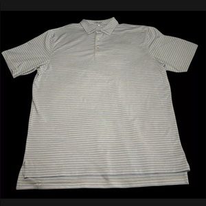 Mens Peter Millar Golf Shirt Size XL Blue Grey Gray Striped Polo Summer Comfort